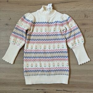 Janie and Jack Cream and Sugar Fair Isle Sweater Dress Size 4 NWT *C13